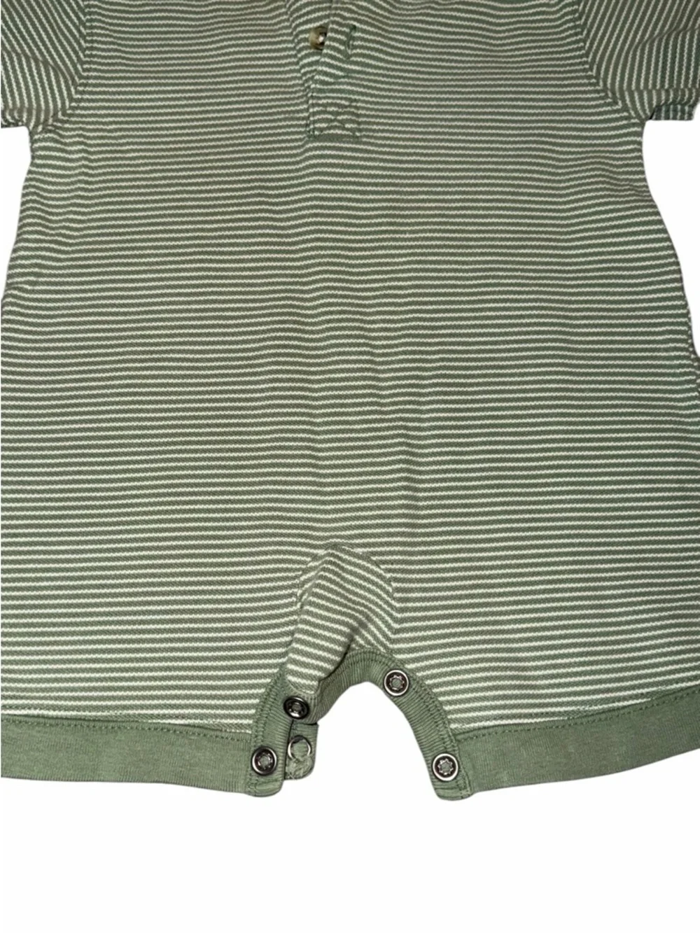 Baby Gap Green Stripe Cotton Onesie Shortie - Size 3-6 Mo
